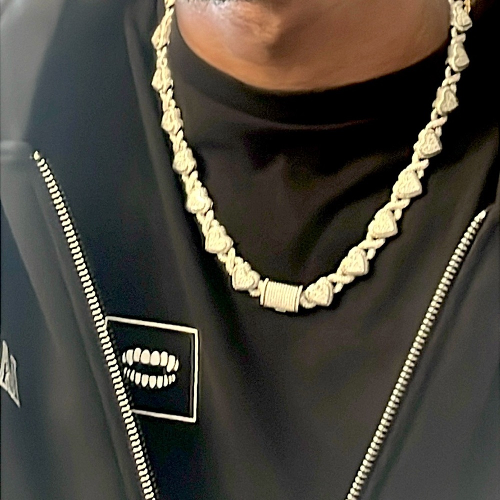 Unisex Elegant Silver Heart Necklace